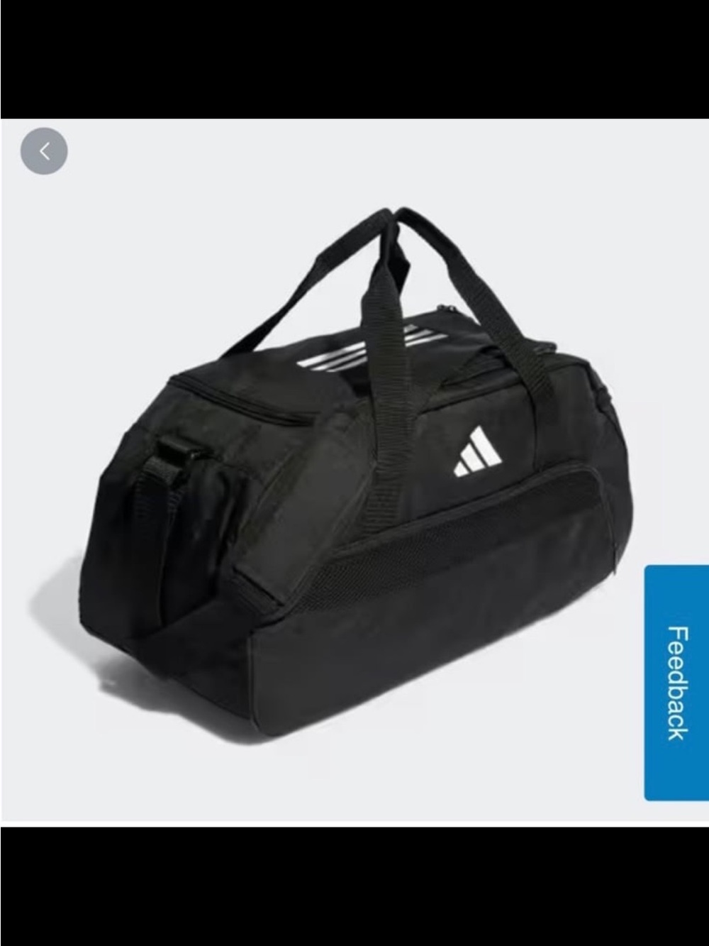 adidas Black Training Duffel with White Logo